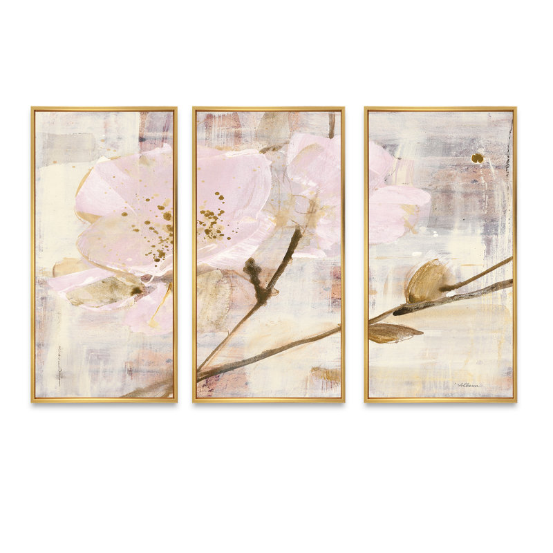 Elegance I - ensemble d'art mural encadré sur toile Shabby Elegance, Cadre doré, L 36 po x H 20 po