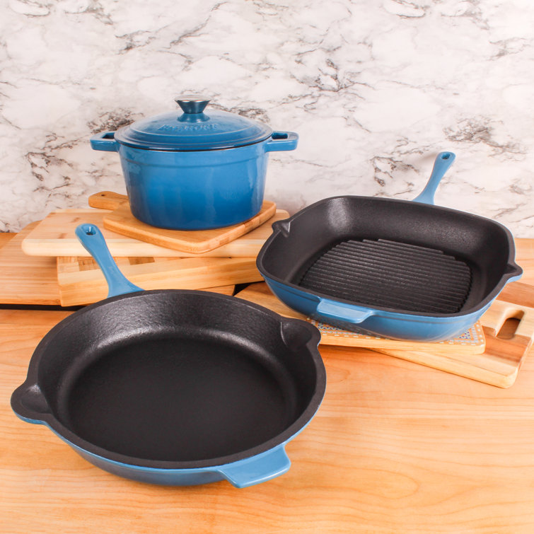 Berghoff Neo 4pc Cast Iron Set: 3qt. Covered Dutch Oven & 7qt