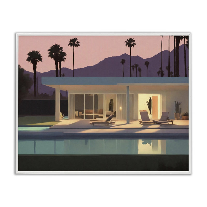 «Summer Pool Reflection», estampe numérique par Noah Bay, Estampe numérique encadrée blanc bord de mer, H 16 po x l 20 po
