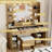 Guram Vanity Set Modern LED Makeup Desk with Mirror, Ten Light Bulbs & Desktop Dazzle Light Adjustable Brightness, 7 Drawers & Stool, Usb Power Outlet-762119314-740149962