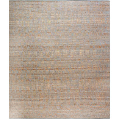 Tapis moderne en laine tissé à plat gris et doré 10 pi x 12 pi Modern