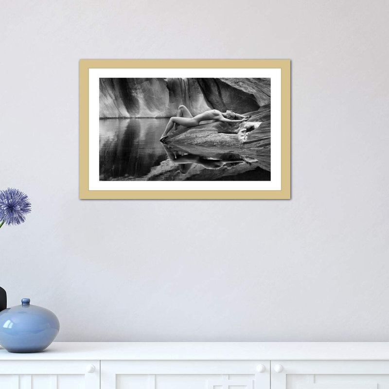 « lieu des rêves », impression sur toile, H 16 po x l 24 po x P 1 po, Papier encadré doré