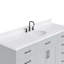 Meuble-lavabo simple en bois massif 66 po avec plateau en quartz Carrara de 1,5 po Thornaby-33309594-58680300