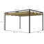 Buckey 3 x 2m Metal Outdoor Pergola with Retractable Roof Khaki