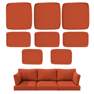 8-Piece Outdoor Cushion Cover Set (Set Of 3 Seats, 5 Backs), Covers Only