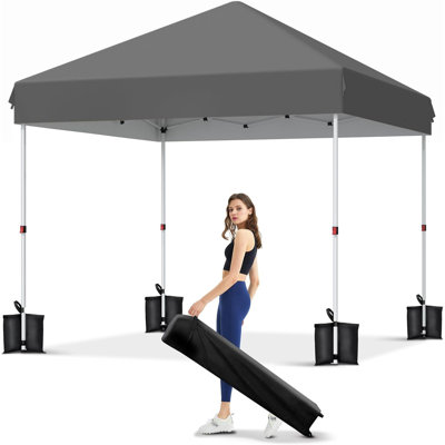 Canopy Tent, 10X10 FT Pop Up Canopy Outdoor Instant Tent with Carrying Bag, Portable Gazebo Shelter for Patio Deck Garden and Beach, Easy Outdoor Sun Shade for Events, Parties, Camping