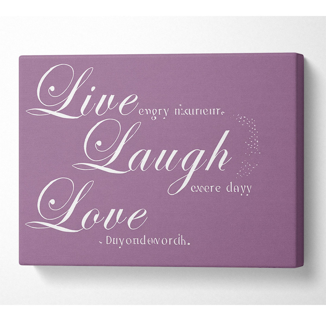 Familie Zitat Live Laugh Love 2 Dusty Pink - Wrapped Canvas Typography