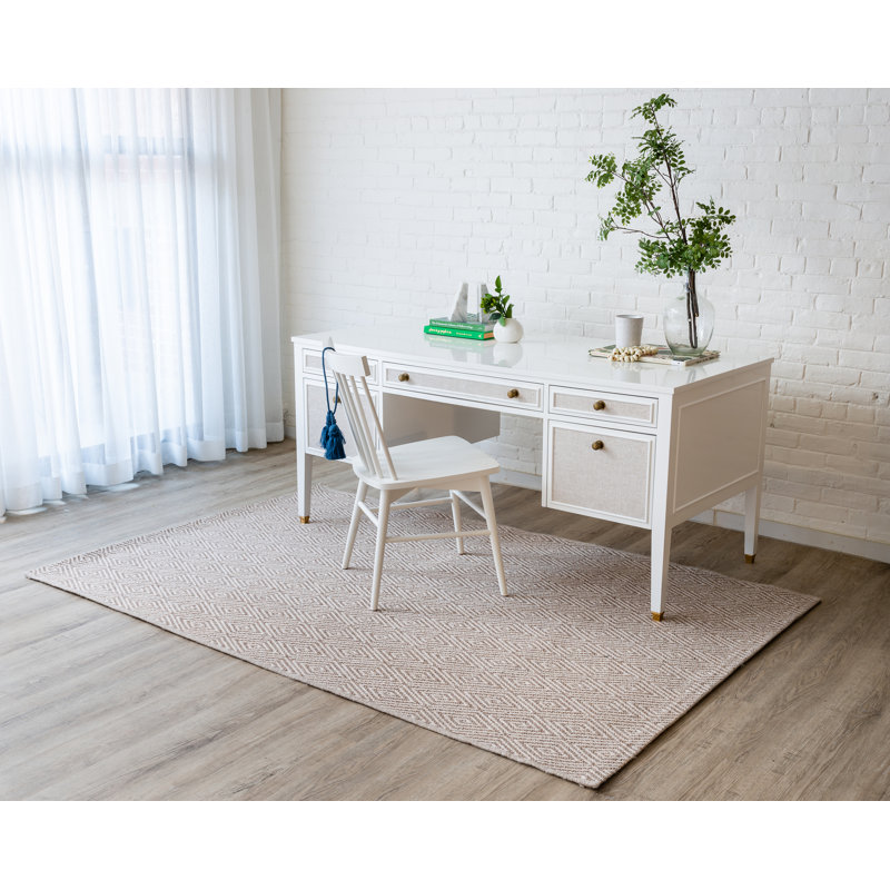 Natural Geometric Pattern Rectangular Polypropylene Rug