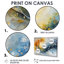 «Blue Yellow Dream Lines VI - Abstract Collages», reproduction sur toile encadrée-1098154473-1098154477-1098154475