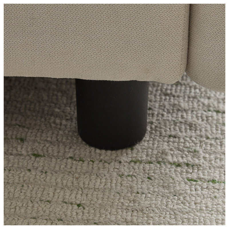 Canapé modulaire blanc 99,5 po 3 pièces avec structure en bois d'eucalyptus, Fabric - White