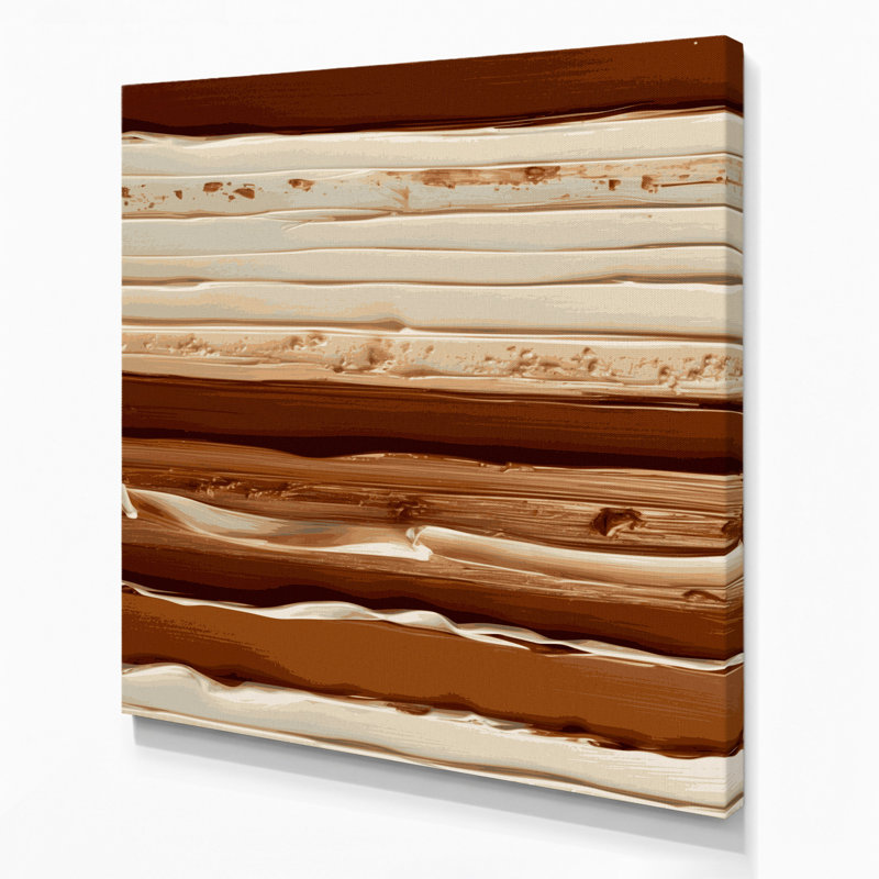 Art mural sur toile beige cannelle, H 32 po x l 32 po