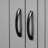 Grey Storage Cabinet For Bathroom - 4 Doors, 1 Drawer, Ample Space, Tipping Metal Black Handles,