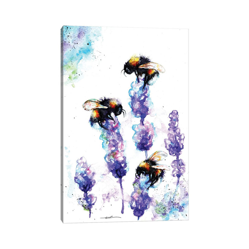 Abeilles et lavande, H 26 po x l 18 po x 1,5 po