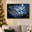 " Snowy Pagoda Landscape Inside Blue Porcelain Bowl Christmas " Painting-1773417125