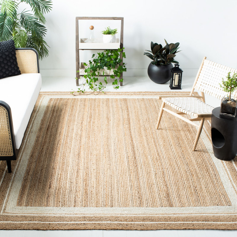 Weintraub Natural Fiber Hand Woven Jute Rug, Rectangle 4' x 6'