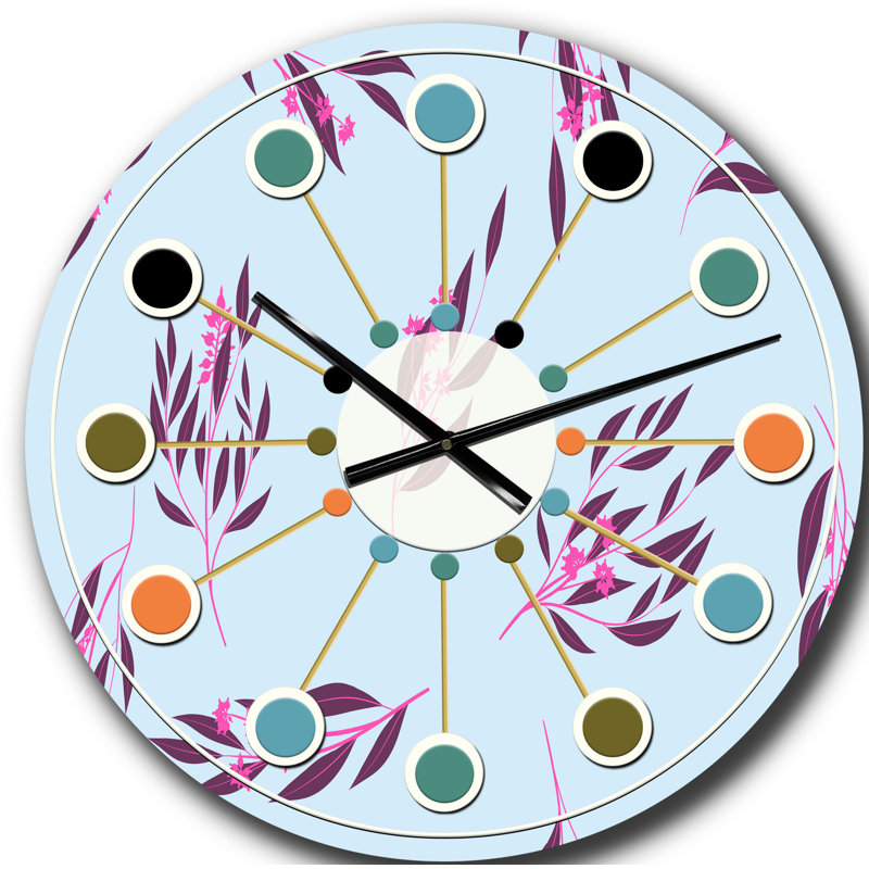 Horloge murale moderne Mid-Century Bright Eucalyptus, Grand