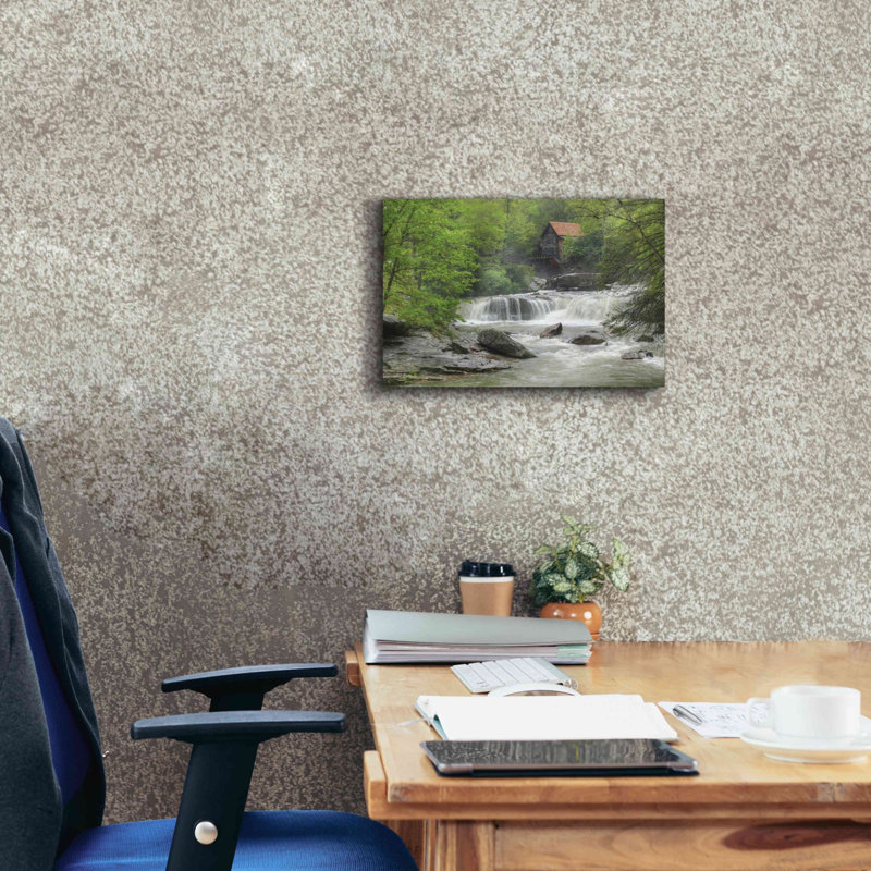 «Glade Creek Grist Mill» par Lori Deiter, art mural sur toile, H 12 po x l 18 po x P 0,75 po