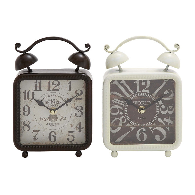 Ensemble d'horloge de table en métal