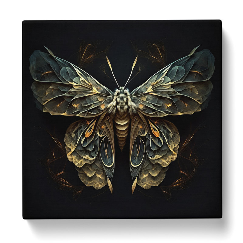 Moth Abstract Art No.1 - Wrapped Canvas, 35cm H x 35cm W x 3cm D