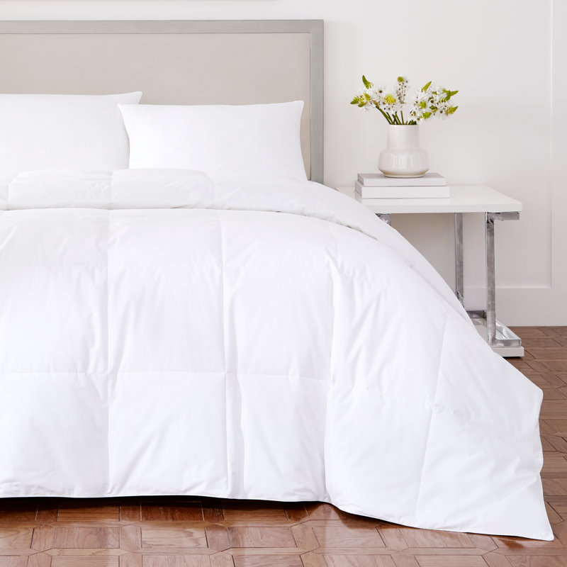 Twin White Cotton Down Comforter Set