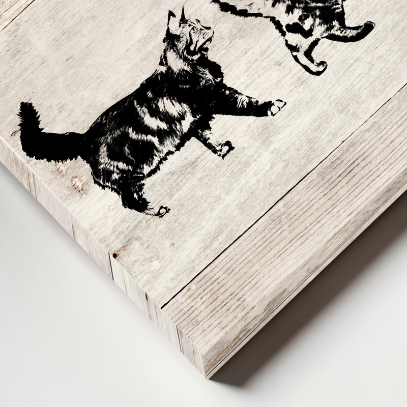 «Cat Walk» par Olivia Rose - reproduction d'art textuel sur toile tendue, H 12 po x l 24 po x P 1,5 po