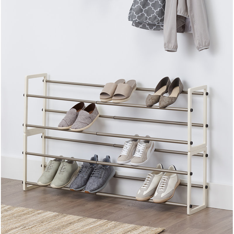 20 Pair Stackable Shoe Rack, White