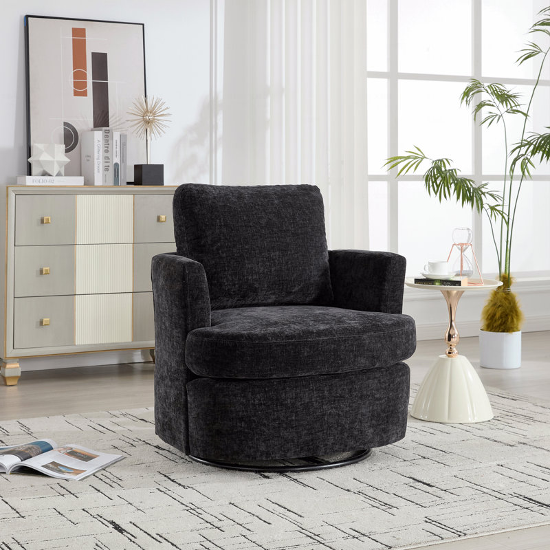 Fauteuil d'appoint pivotant de base, Noir