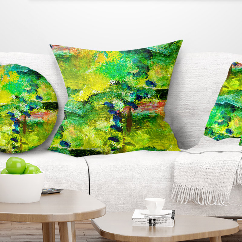 Africa Green Texture - Abstract Printed Pillow, 16" x 16", Throw Pillow