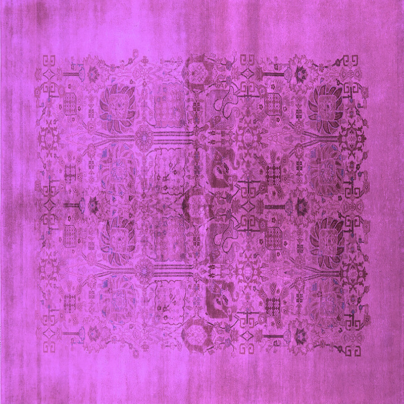 Washable Abstract Indoor Rug, Square 7'