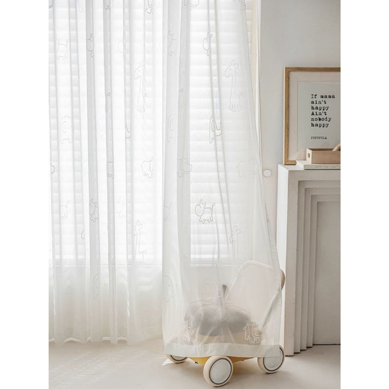 Voilage blanc filtrant la lumière avec passe-tringle, 102