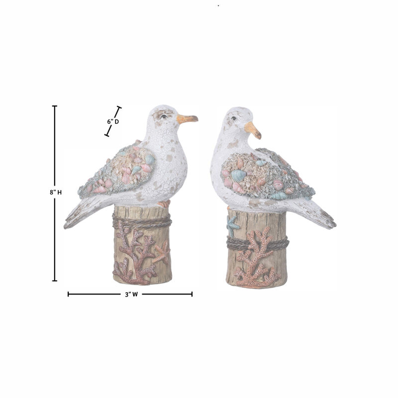 8" Resin Seagull On Piling