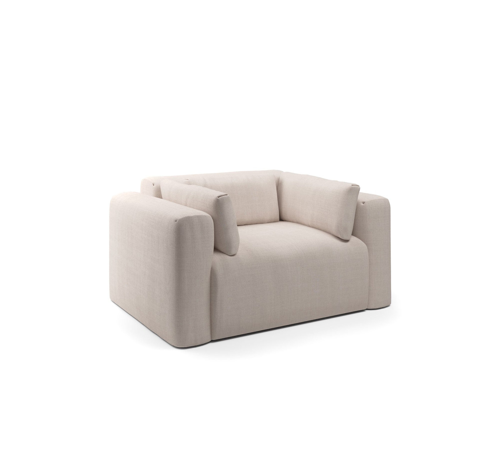 Freddie 41" Upholstered Accent Chair, Nevis Ivory