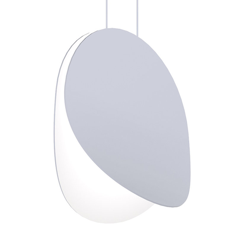 Malibu Discs 1 - Light LED Unique/Statement Pendant, Dove Gray, 18" H x 18" W x 7.75" D