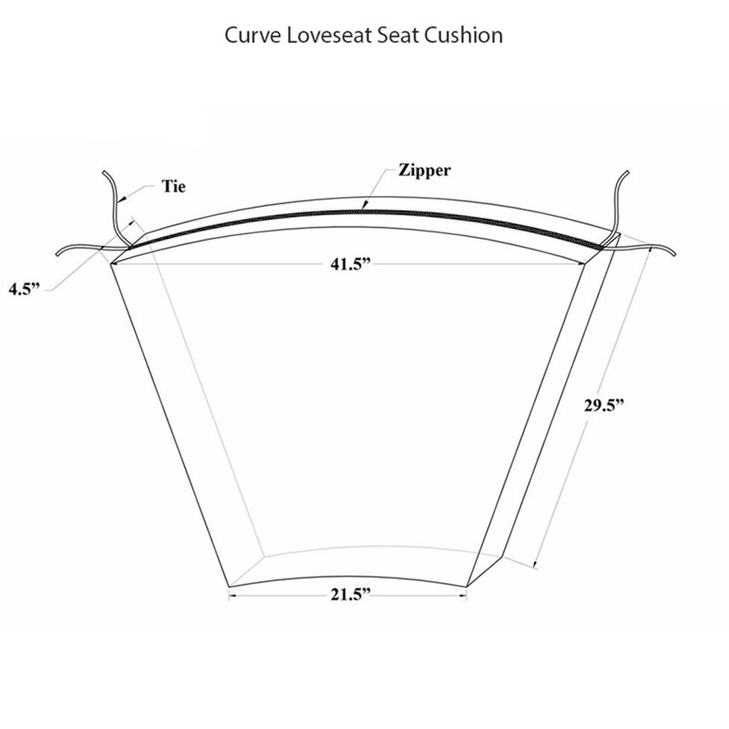 Curved Loveseat Seat Cushion - , Navy