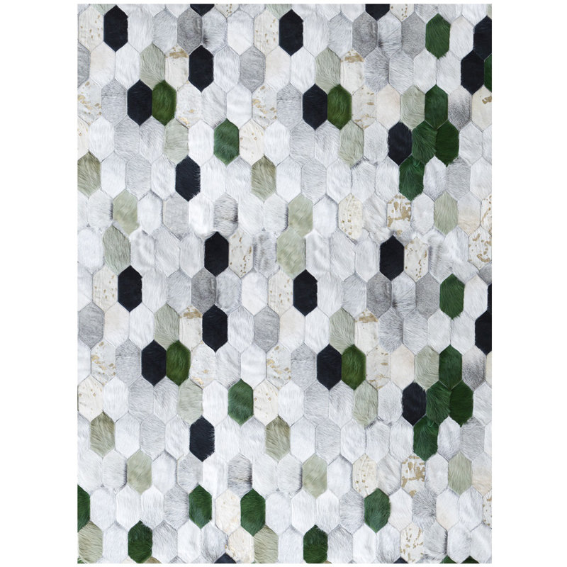 Art Hide Cowhide Area Rug in Green