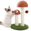 Grattoir à champignon avec poteaux à griffer en sisal naturel et boules de jouets interactives