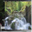 Ensemble de rideau de douche et crochets de la nature-44327424