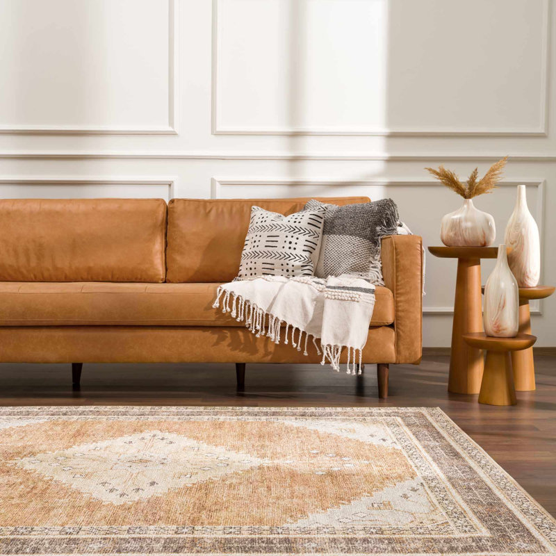 Albar Moroccan Machine Washable Brown Area Rug, Rectangle 2'7" x 4'