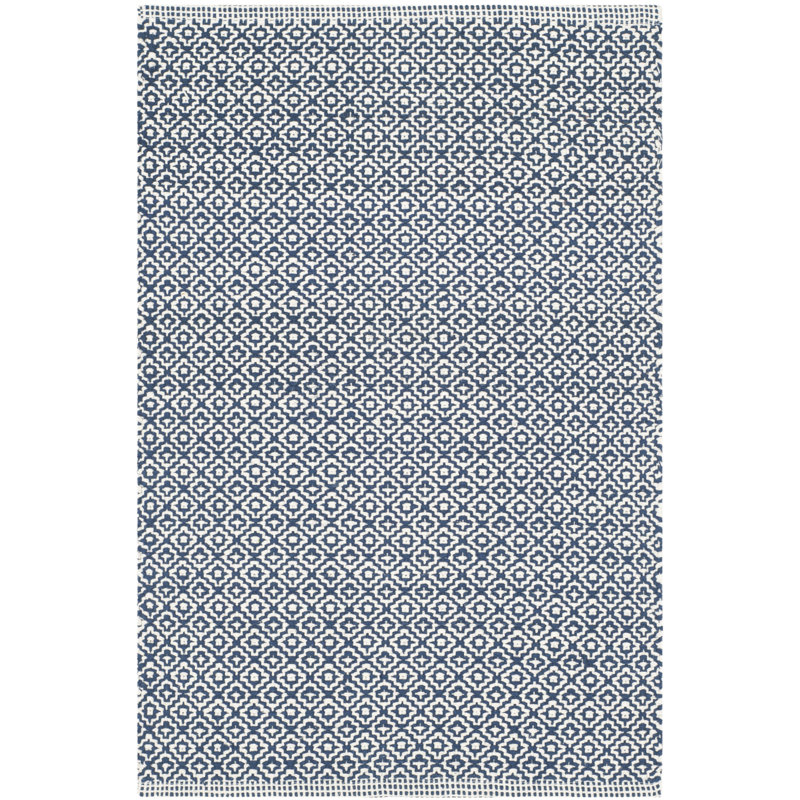 Tapis en coton tissé à la main Absaln, Rectangle 6 pi x 9 pi