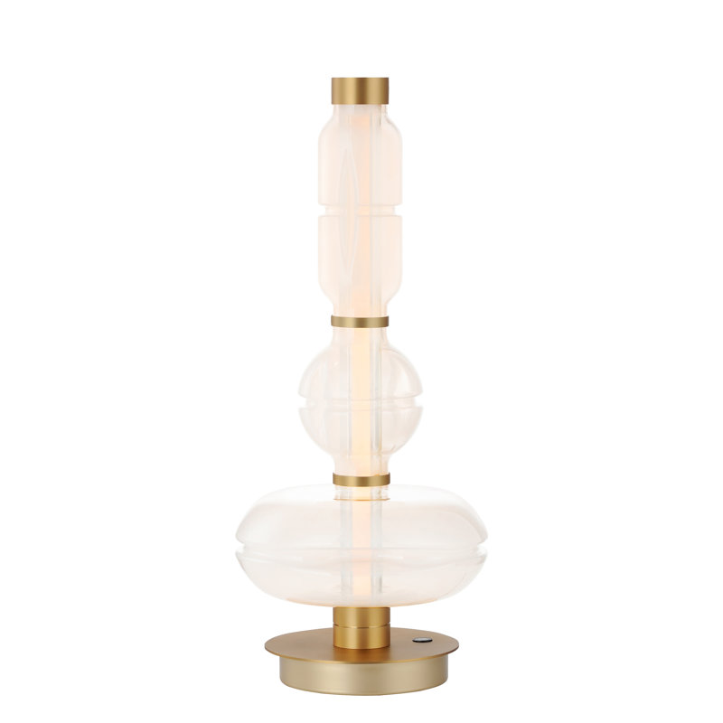 Gusto LED Table Lamp, Gold, White/Clear