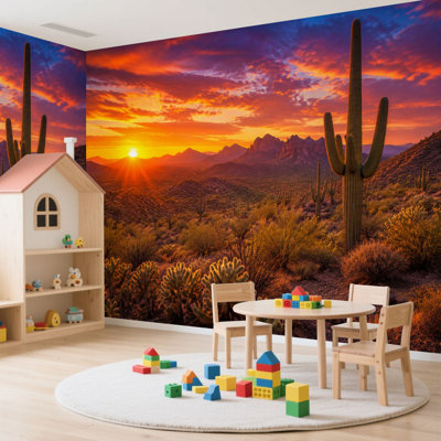 Papier peint adhésif auto-adhésif Sunset Sonoran Desert Arizona