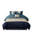 Ensemble d'édredon brodé 7 pièces bleu marine-117508986-117508985