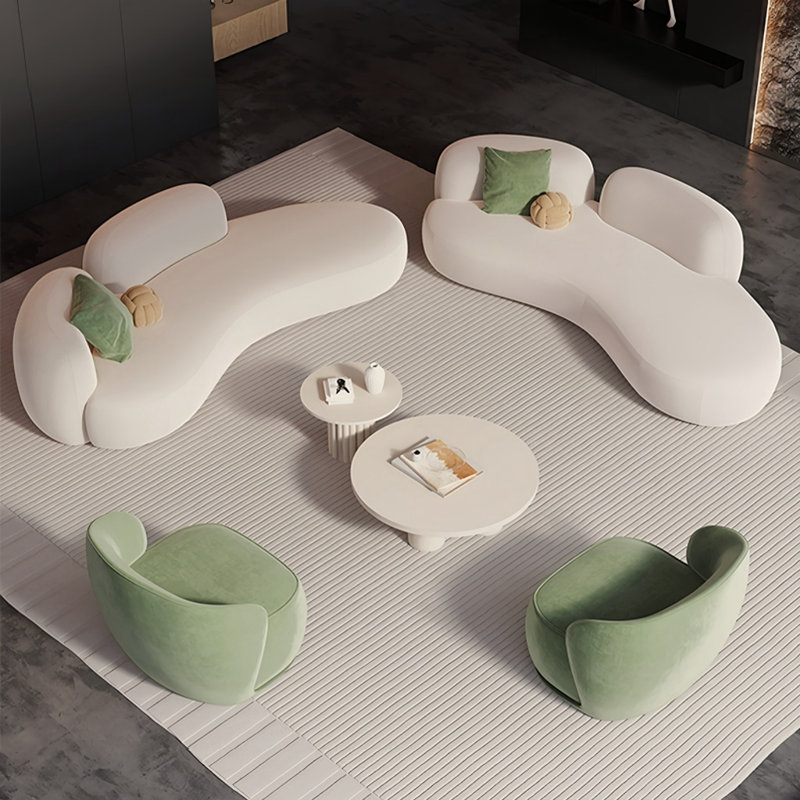 Curvy sofa tea table combination