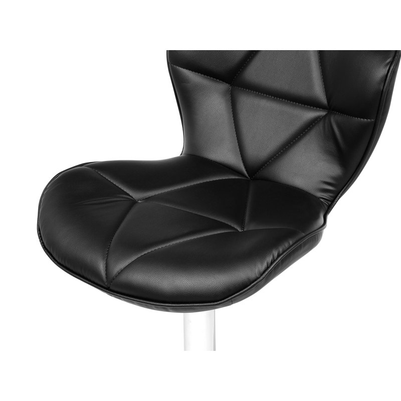 Kukkapalli Swivel Upholstered Adjustable Height Counter Stool with Metal Frame, Black
