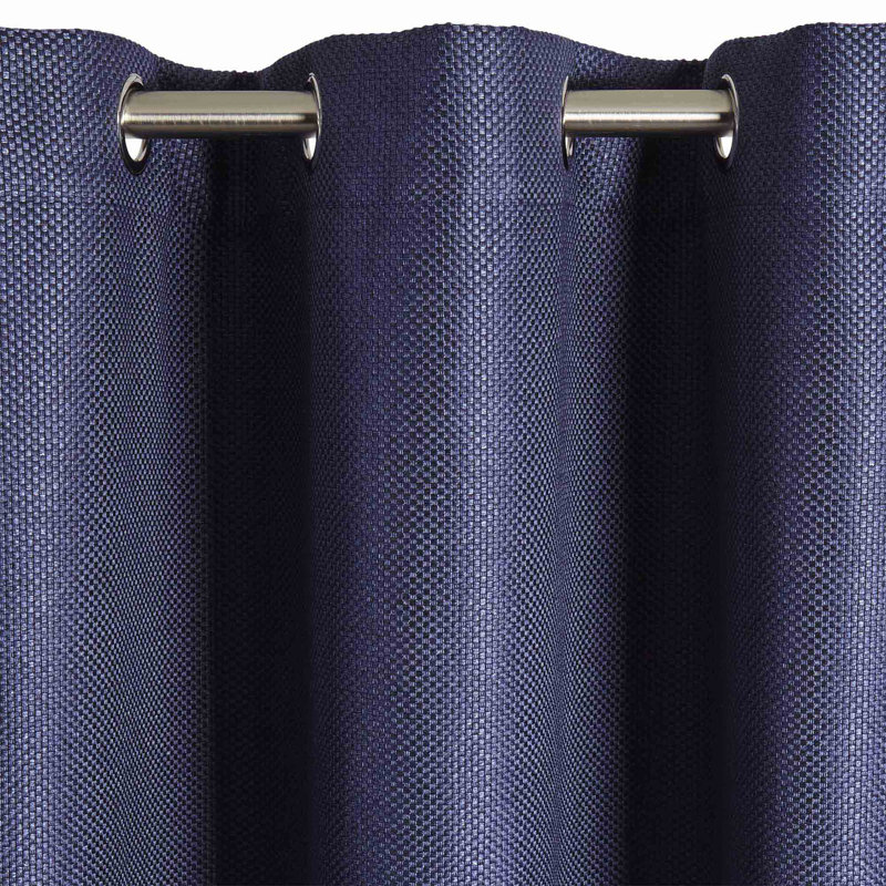Hearns Eyelet Room Darkening Single Curtain, Dark Blue, 140 W x 350 D cm