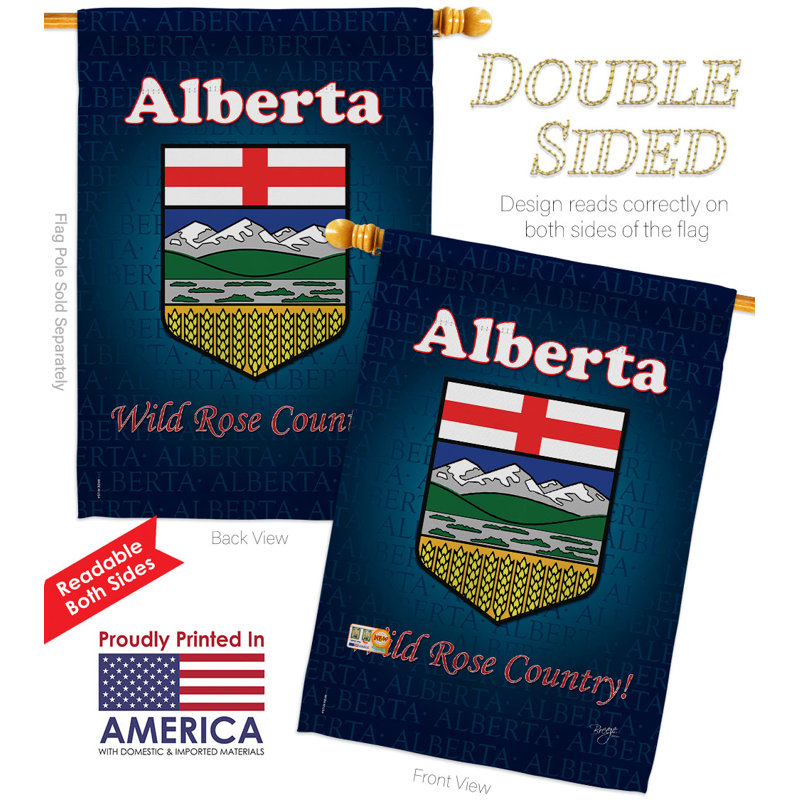 Ensemble de drapeaux de la maison de l'Alberta - ensemble de drapeaux de jardin 28 po x 40 po Canada Provinces