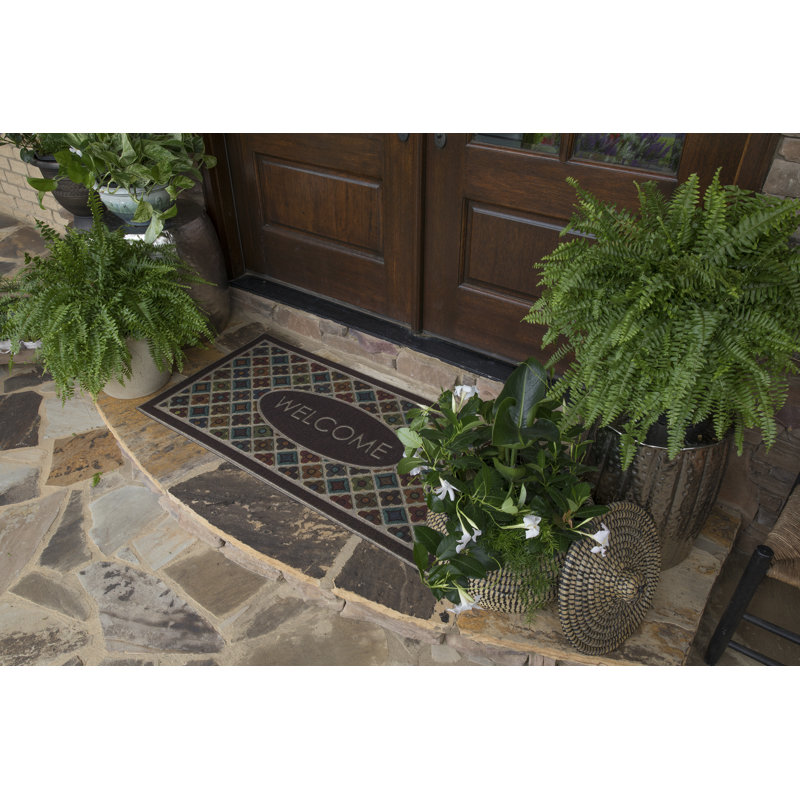 Tapis d'extérieur antidérapant Ramonita, Brown