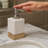 Corban Natural Marble and Mango Wood Liquid Soap Dispenser with Stainless Steel Pump