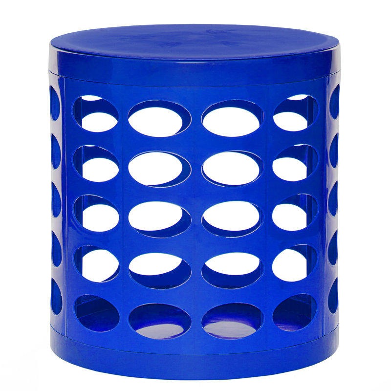  Repose-pieds rond avec rangement 16 po, bleu