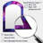 Blue and purple Seamless Marble volcano IV - Shapes Arch Decorative Wall Mirror, Modern Asymmetrical Mirror, Printed Metal Art-394795469